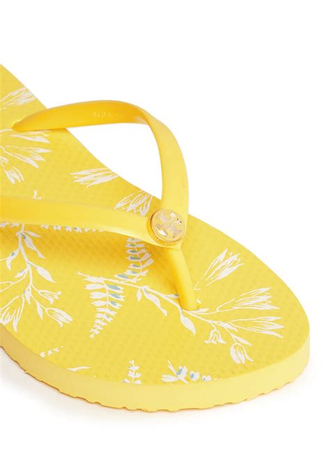 tory burch printed flip flops.